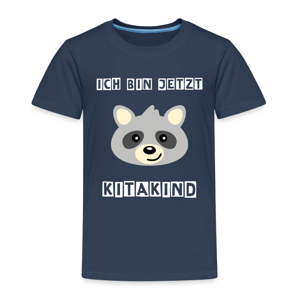 Kinder Premium T-Shirt - Kitakind Waschbär - Navy