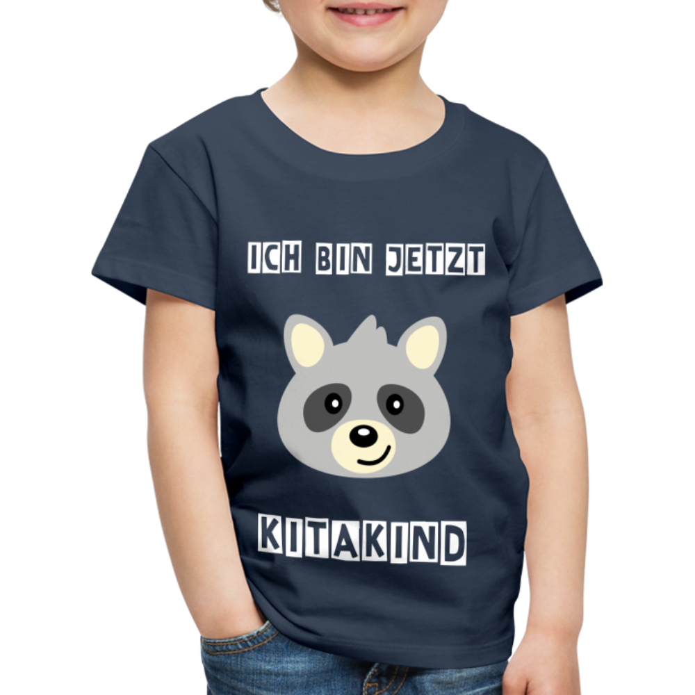 Kinder Premium T-Shirt - Kitakind Waschbär - Navy