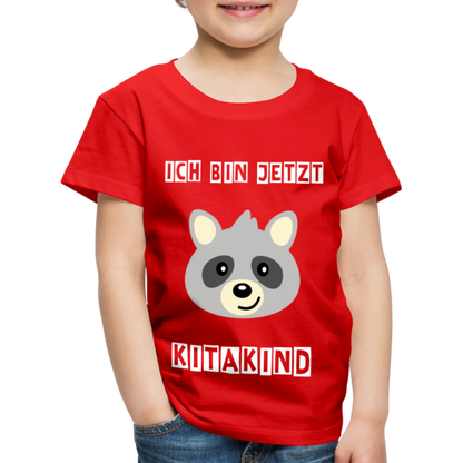 Kinder Premium T-Shirt - Kitakind Waschbär - Rot