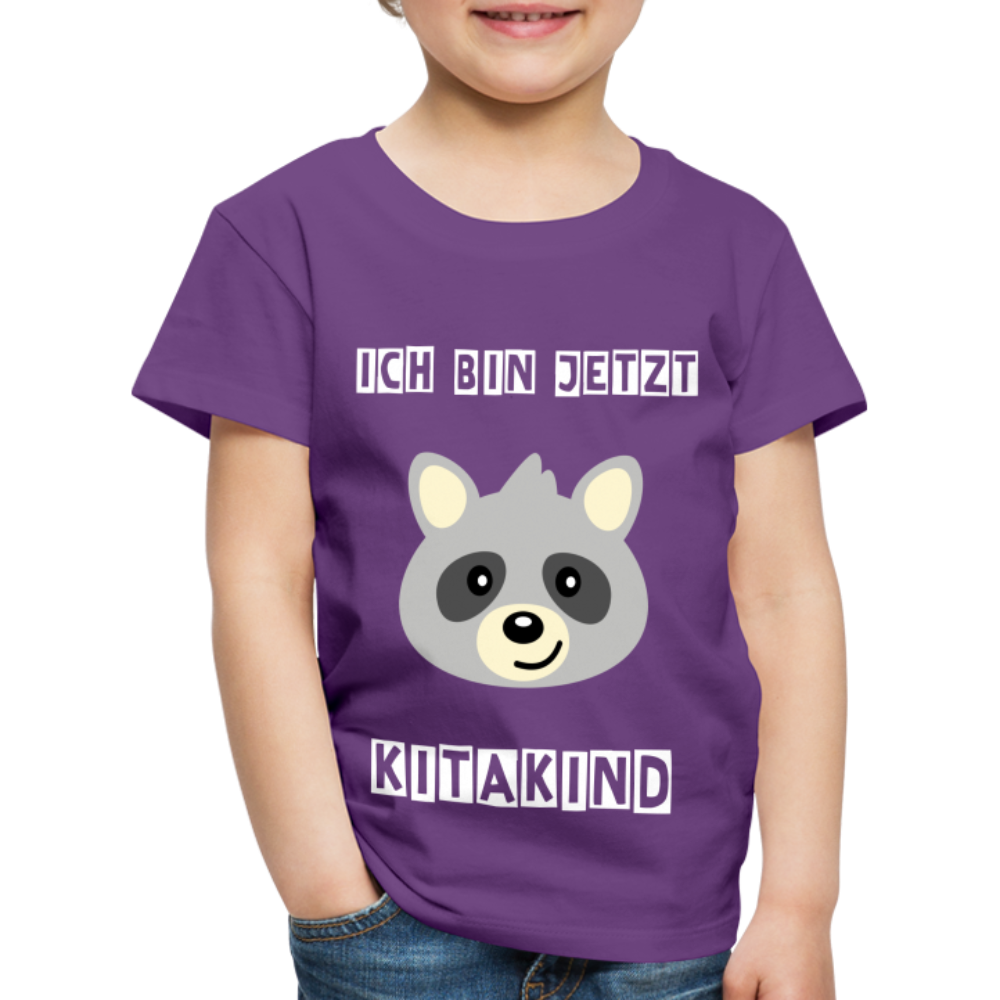 Kinder Premium T-Shirt - Kitakind Waschbär - Lila