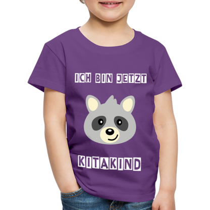 Kinder Premium T-Shirt - Kitakind Waschbär - Lila