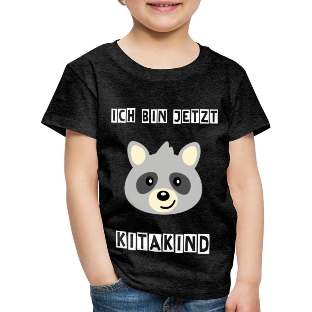 Kinder Premium T-Shirt - Kitakind Waschbär - Anthrazit