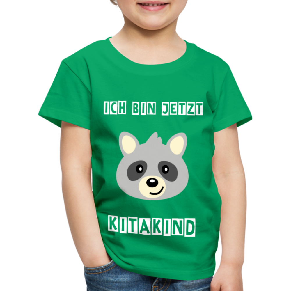 Kinder Premium T-Shirt - Kitakind Waschbär - Kelly Green