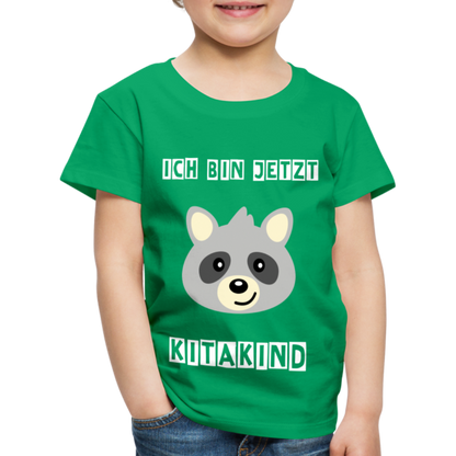 Kinder Premium T-Shirt - Kitakind Waschbär - Kelly Green