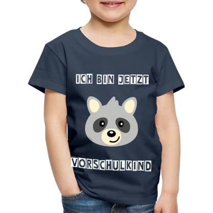 Kinder Premium T-Shirt - Vorschulkind Waschbär - Navy