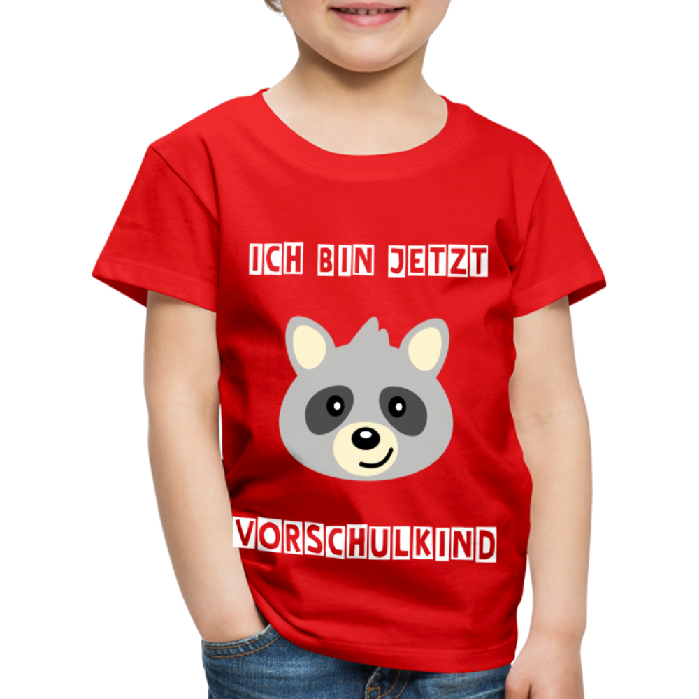 Kinder Premium T-Shirt - Vorschulkind Waschbär - Rot