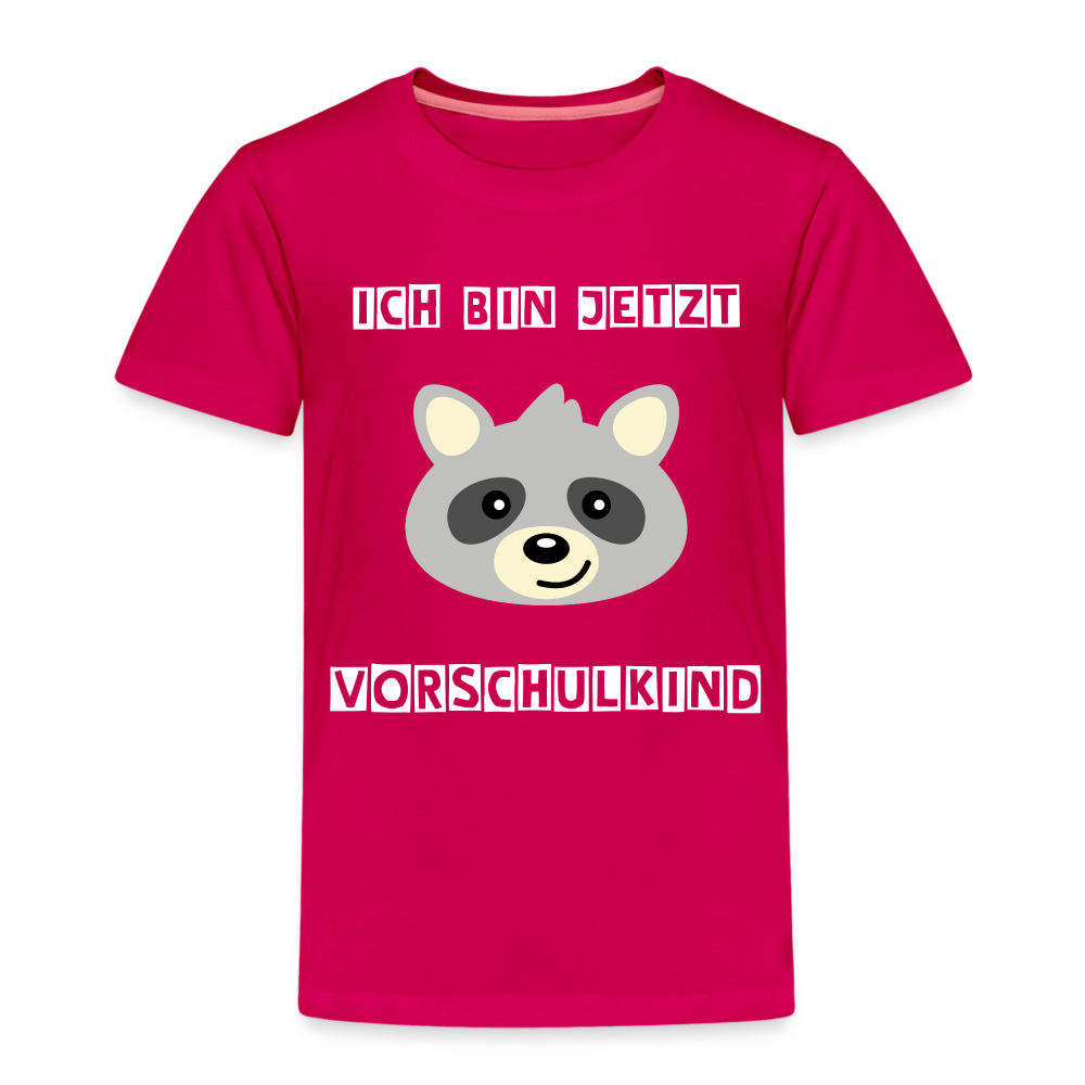 Kinder Premium T-Shirt - Vorschulkind Waschbär - dunkles Pink