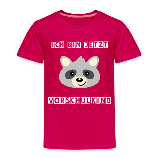 Kinder Premium T-Shirt - Vorschulkind Waschbär - dunkles Pink