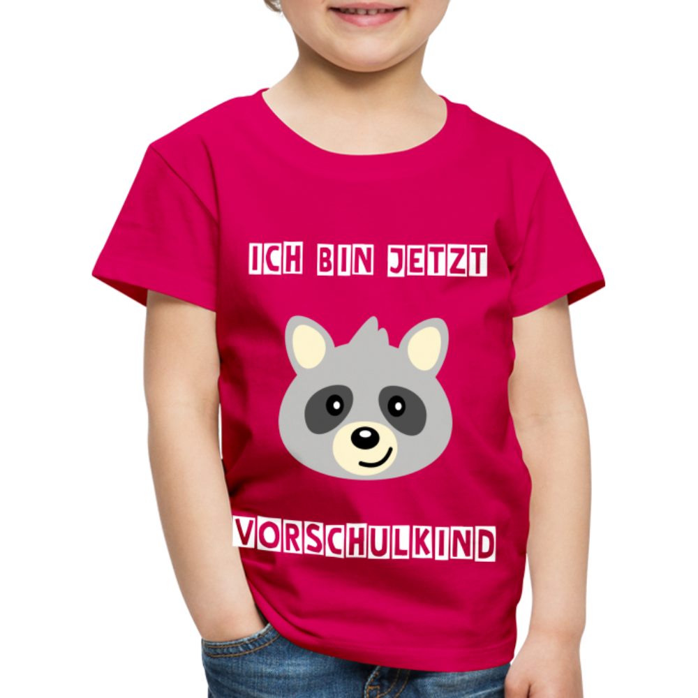 Kinder Premium T-Shirt - Vorschulkind Waschbär - dunkles Pink