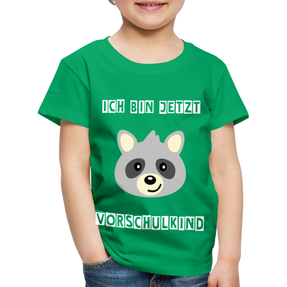 Kinder Premium T-Shirt - Vorschulkind Waschbär - Kelly Green