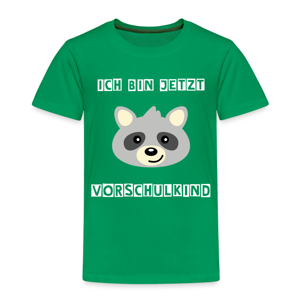 Kinder Premium T-Shirt - Vorschulkind Waschbär - Kelly Green