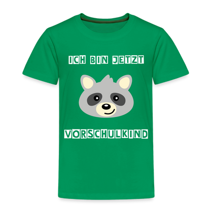 Kinder Premium T-Shirt - Vorschulkind Waschbär - Kelly Green