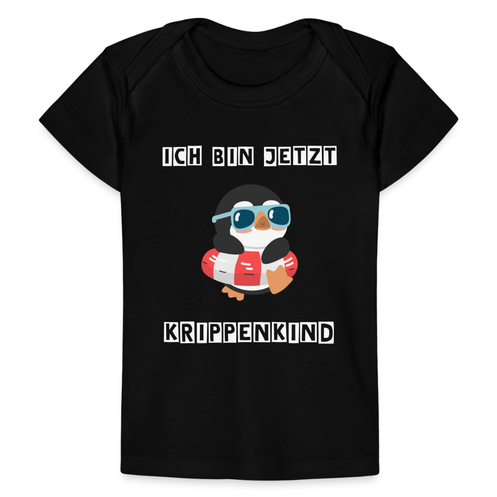 Baby Bio-T-Shirt - Krippenkind Pinguin - Schwarz