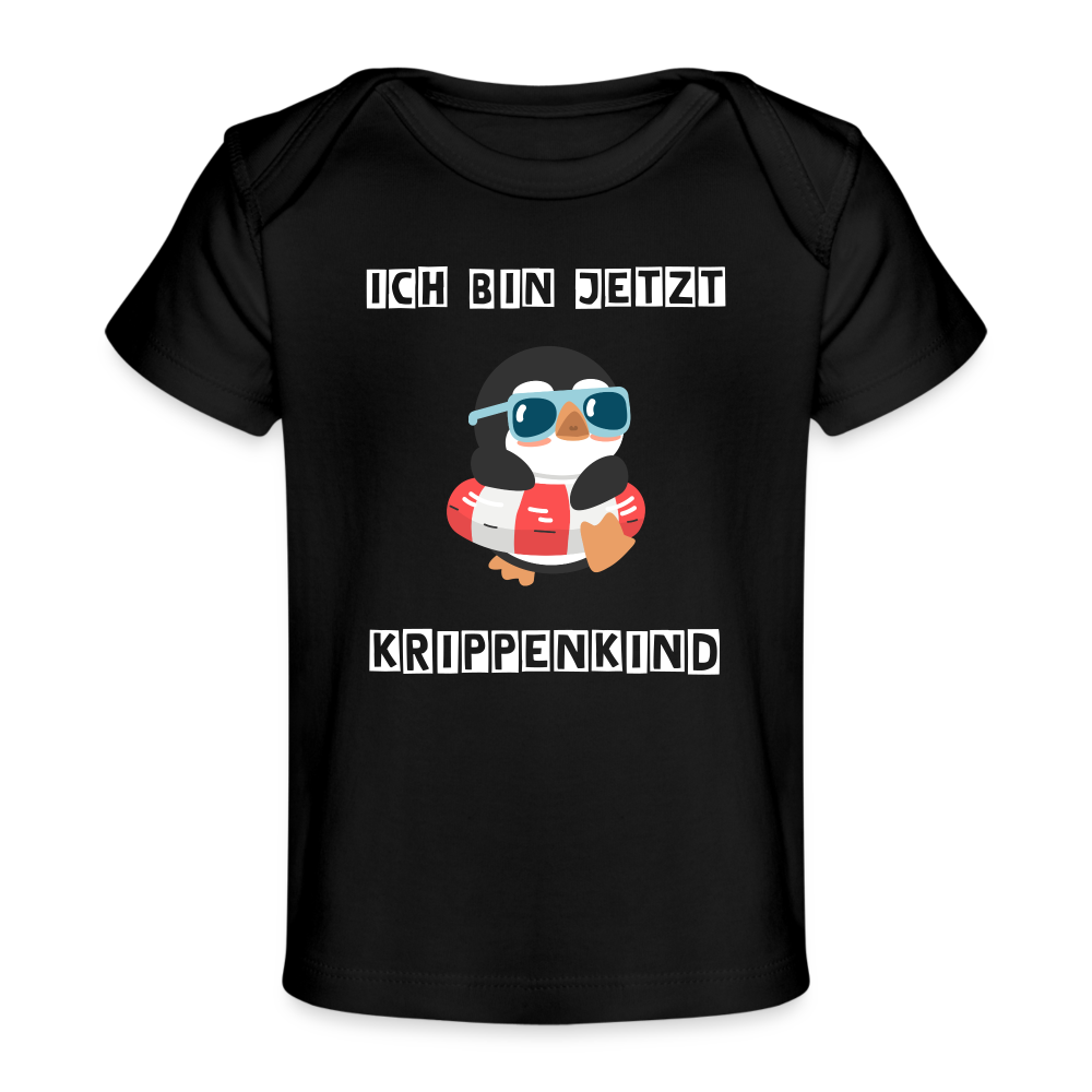 Baby Bio-T-Shirt - Krippenkind Pinguin - Schwarz