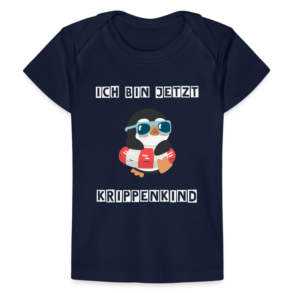 Baby Bio-T-Shirt - Krippenkind Pinguin - Dunkelnavy