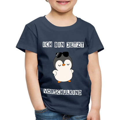 Kinder Premium T-Shirt - Vorschulkind cooler Pinguin - Navy