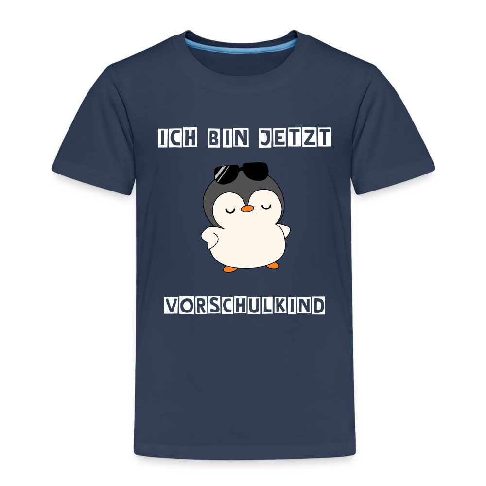 Kinder Premium T-Shirt - Vorschulkind cooler Pinguin - Navy