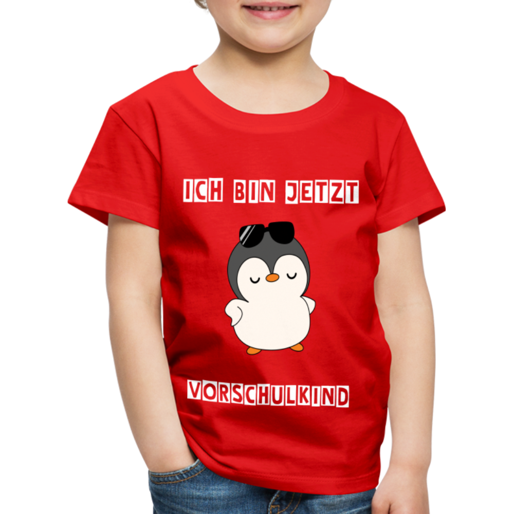 Kinder Premium T-Shirt - Vorschulkind cooler Pinguin - Rot