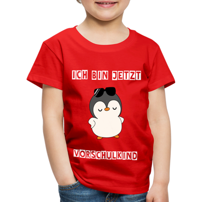 Kinder Premium T-Shirt - Vorschulkind cooler Pinguin - Rot