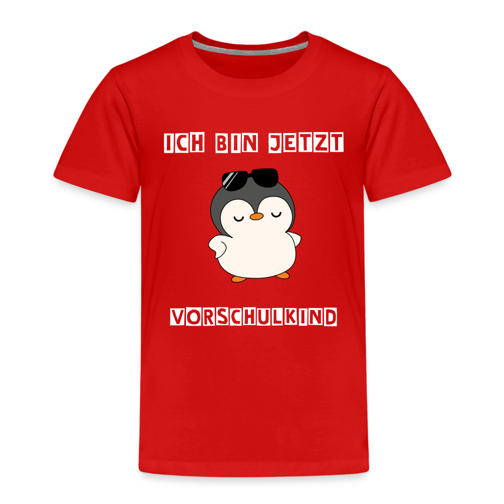 Kinder Premium T-Shirt - Vorschulkind cooler Pinguin - Rot