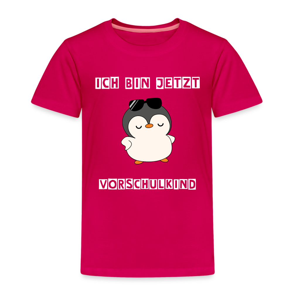 Kinder Premium T-Shirt - Vorschulkind cooler Pinguin - dunkles Pink