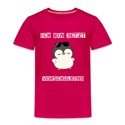 Kinder Premium T-Shirt - Vorschulkind cooler Pinguin - dunkles Pink