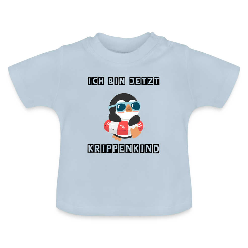 Baby T-Shirt - Krippenkind Pinguin - Hellblau