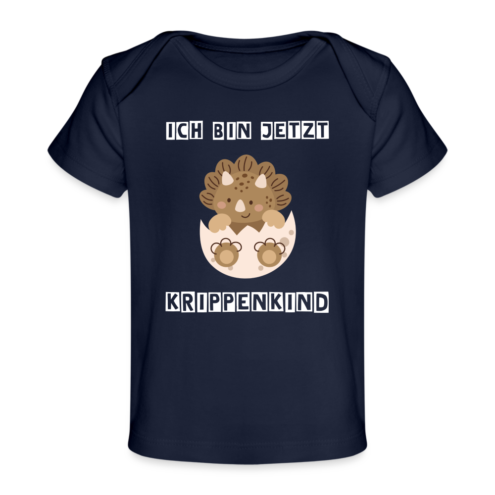 Baby Bio-T-Shirt - Krippenkind Babydino - Dunkelnavy