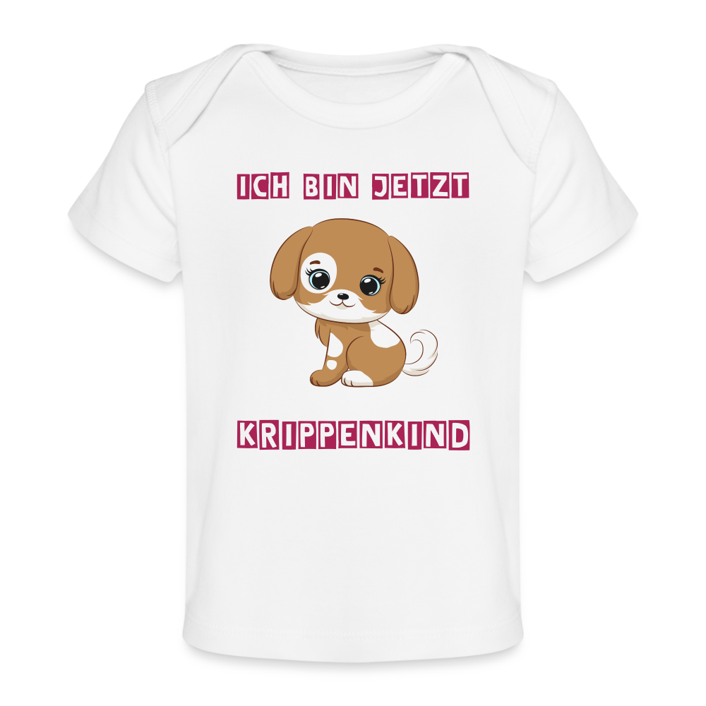 Baby Bio-T-Shirt - Krippenkind Hundewelpe - weiß