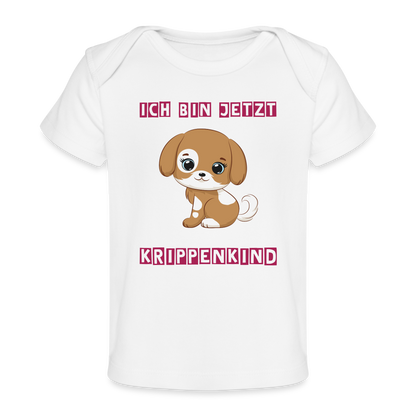 Baby Bio-T-Shirt - Krippenkind Hundewelpe - weiß