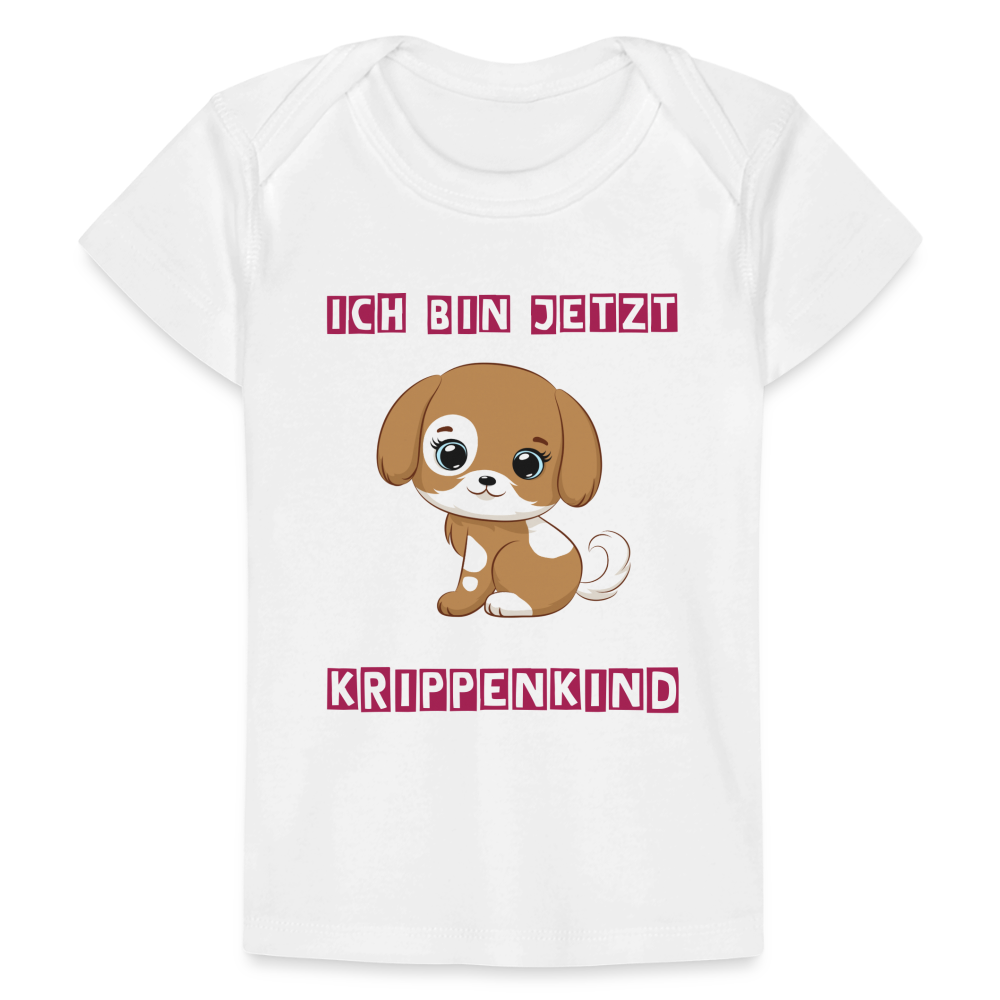 Baby Bio-T-Shirt - Krippenkind Hundewelpe - weiß