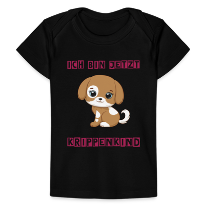 Baby Bio-T-Shirt - Krippenkind Hundewelpe - Schwarz