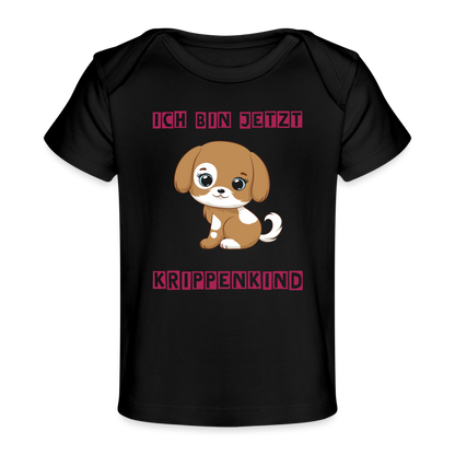 Baby Bio-T-Shirt - Krippenkind Hundewelpe - Schwarz