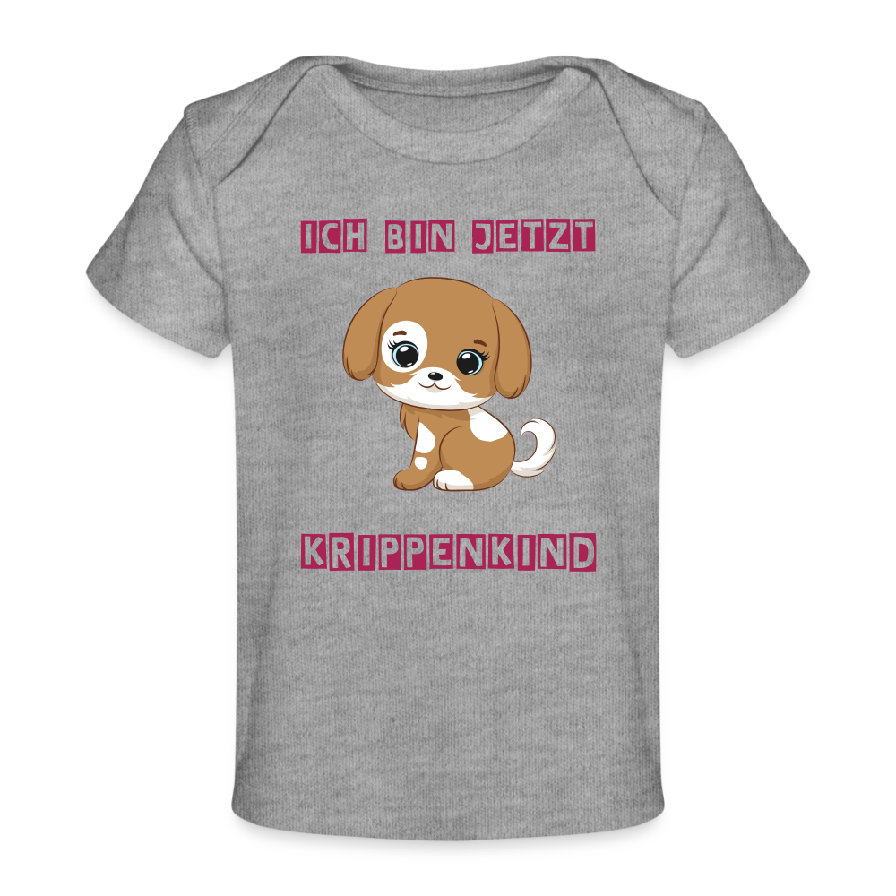 Baby Bio-T-Shirt - Krippenkind Hundewelpe - Grau meliert