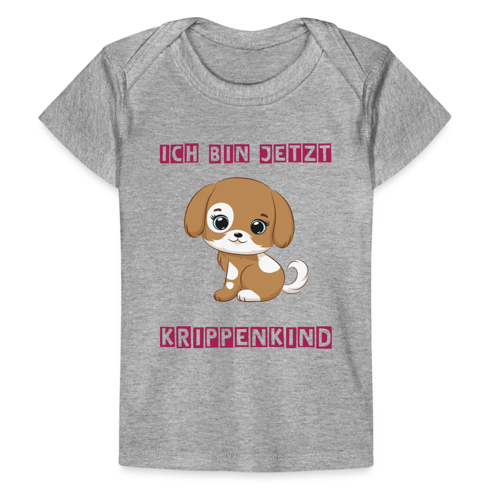 Baby Bio-T-Shirt - Krippenkind Hundewelpe - Grau meliert