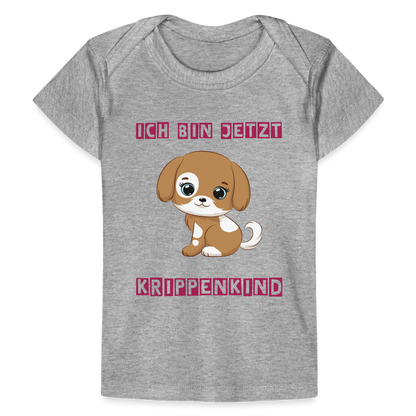 Baby Bio-T-Shirt - Krippenkind Hundewelpe - Grau meliert