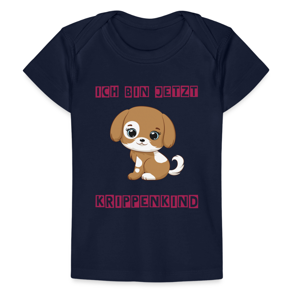 Baby Bio-T-Shirt - Krippenkind Hundewelpe - Dunkelnavy