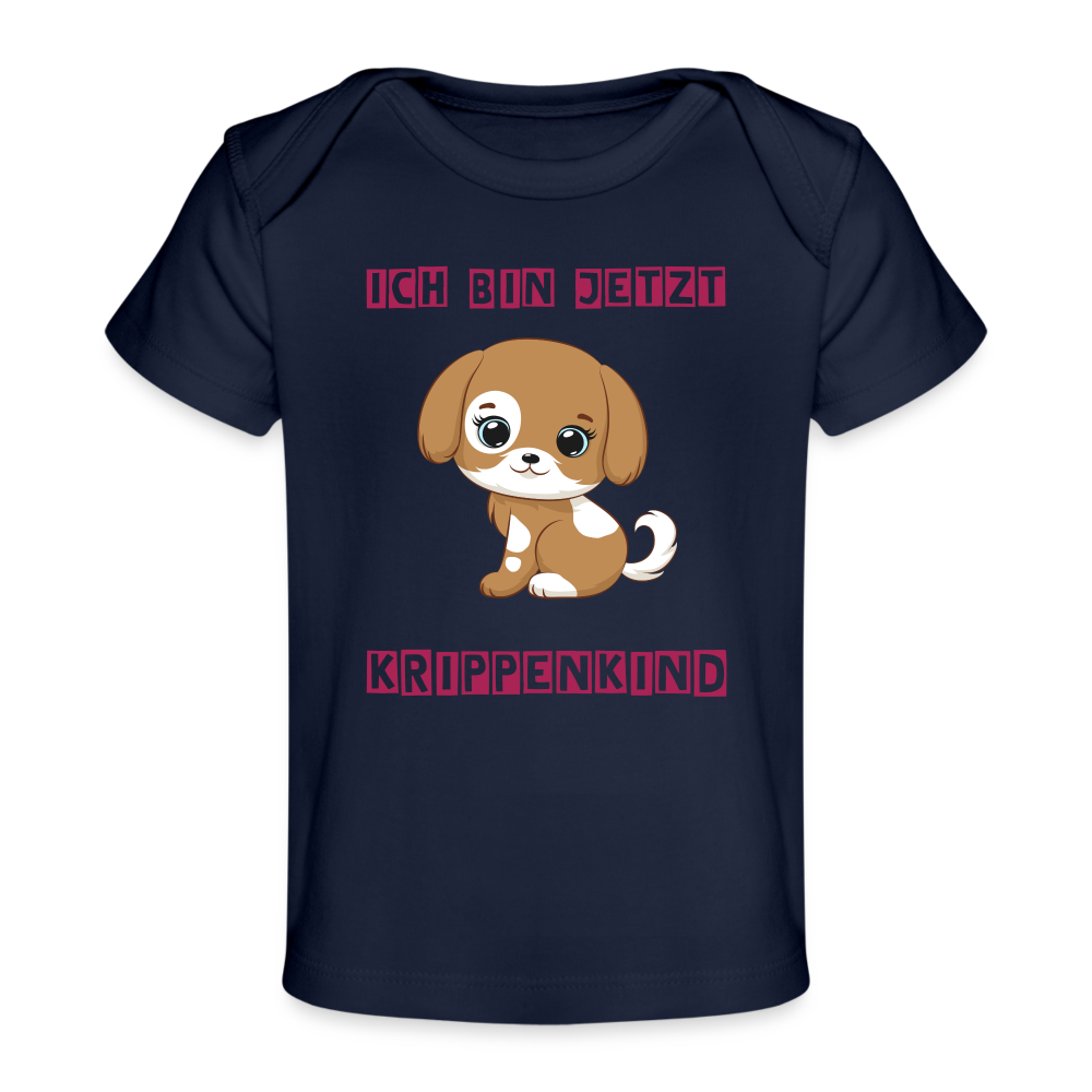 Baby Bio-T-Shirt - Krippenkind Hundewelpe - Dunkelnavy