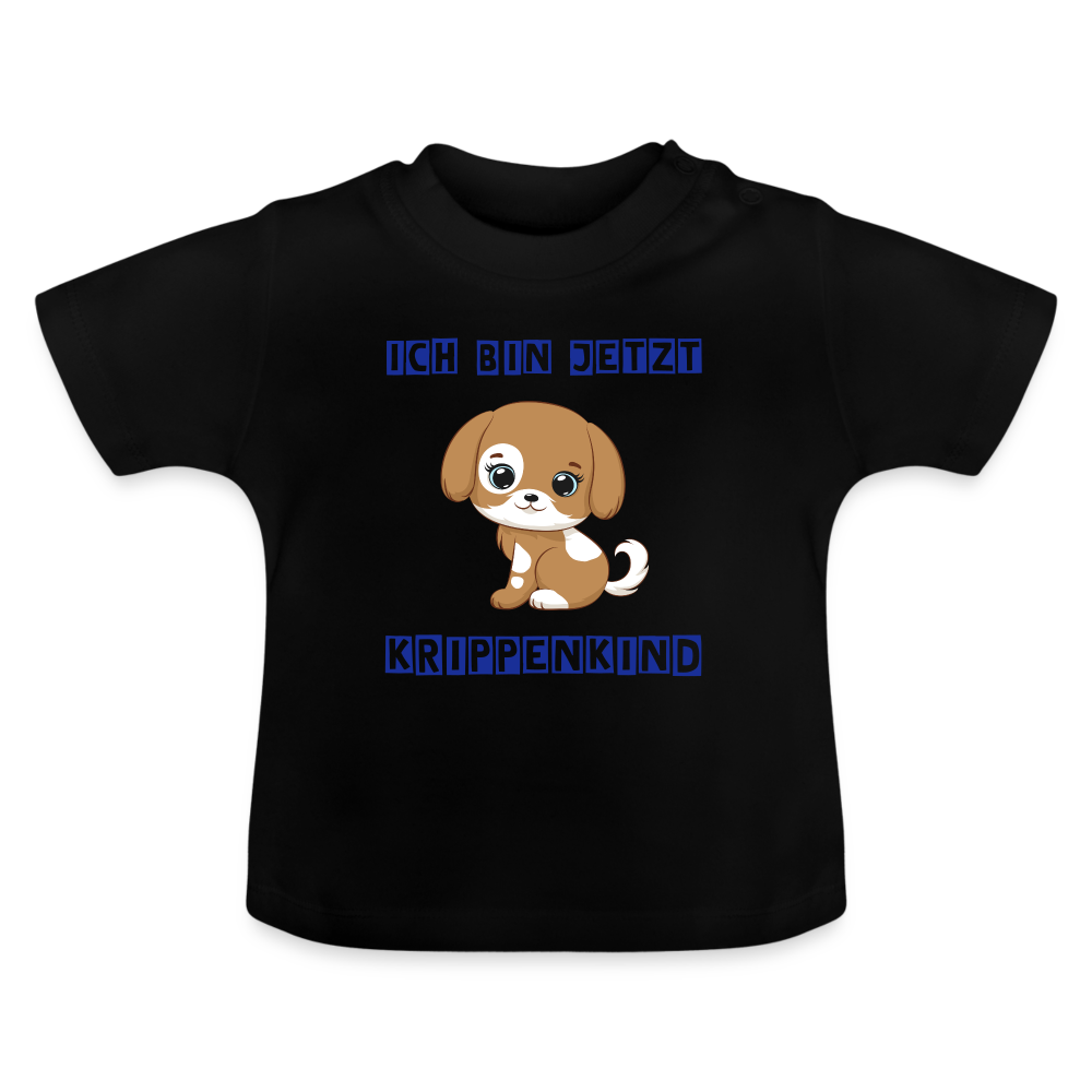 Baby T-Shirt - Krippenkind Hundewelpe - Schwarz