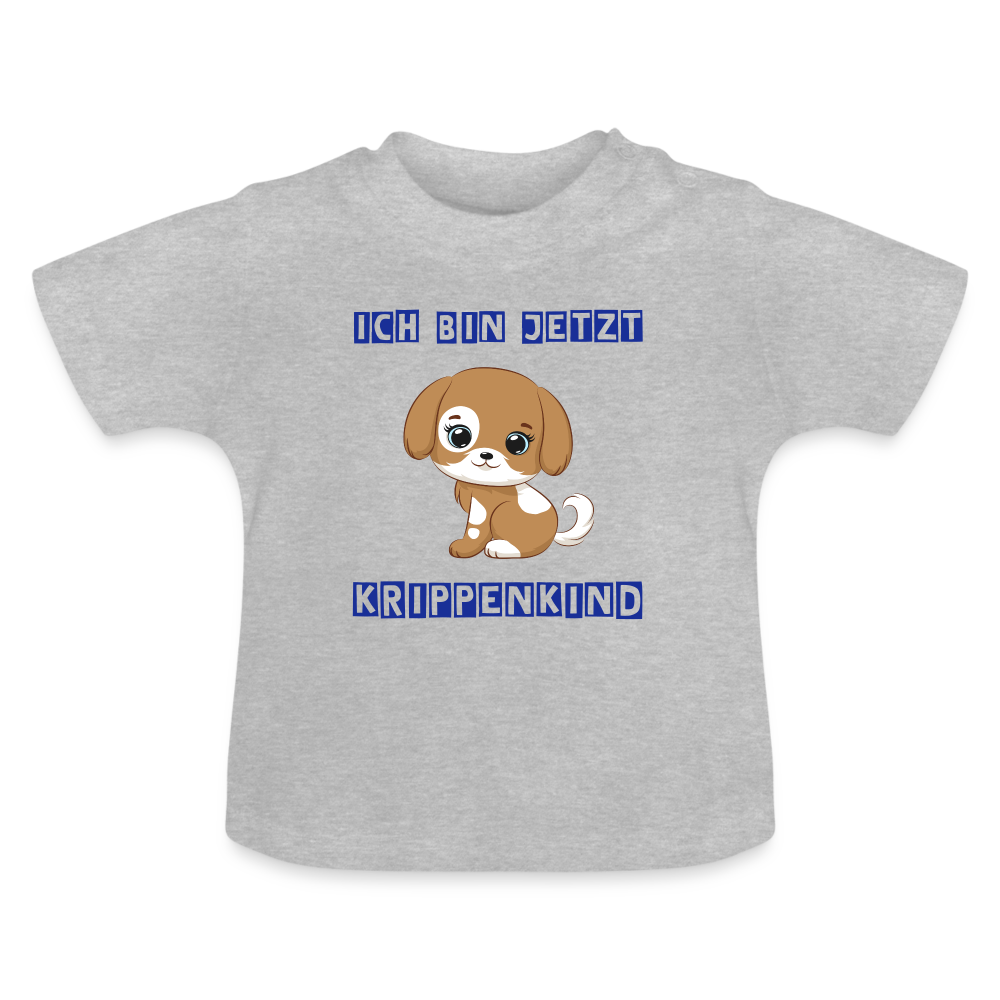 Baby T-Shirt - Krippenkind Hundewelpe - Grau meliert