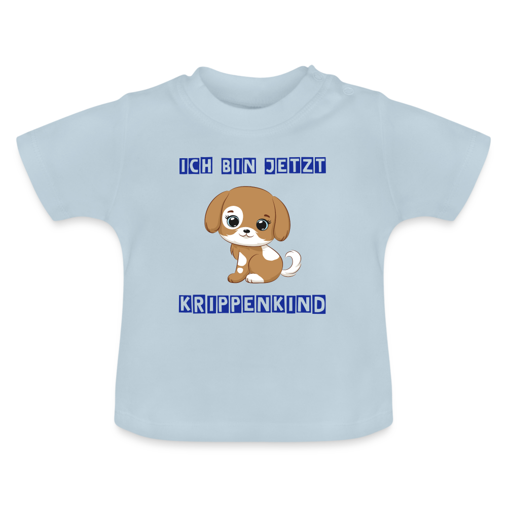 Baby T-Shirt - Krippenkind Hundewelpe - Hellblau