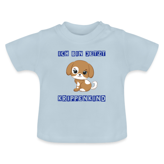 Baby T-Shirt - Krippenkind Hundewelpe - Hellblau