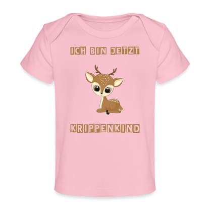 Baby Bio-T-Shirt - Krippenkind Reh - Hellrosa