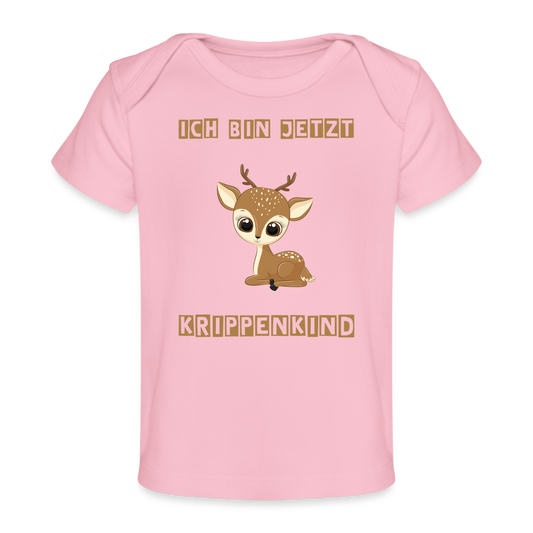 Baby Bio-T-Shirt - Krippenkind Reh - Hellrosa