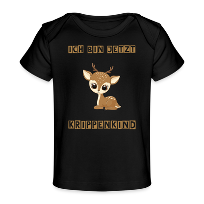 Baby Bio-T-Shirt - Krippenkind Reh - Schwarz