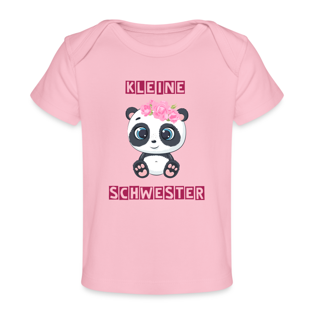 Baby Bio-T-Shirt - Kleine Schwester Panda - Hellrosa