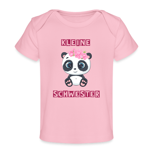 Baby Bio-T-Shirt - Kleine Schwester Panda - Hellrosa