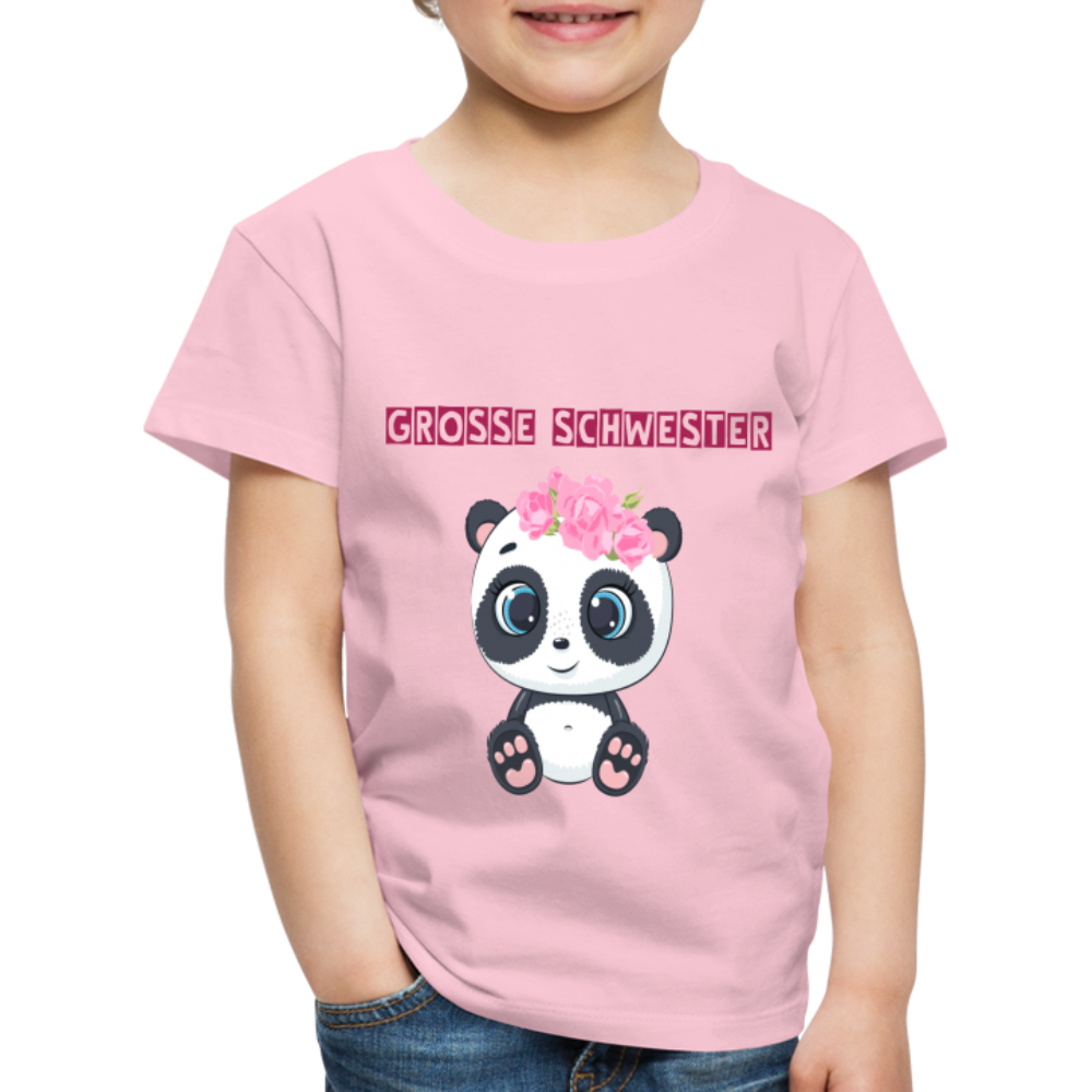 Kinder Premium T-Shirt - Große Schwester Panda - Hellrosa