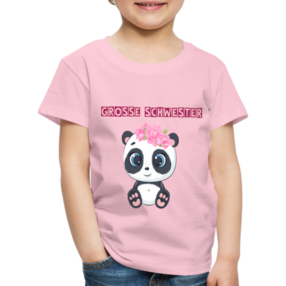 Kinder Premium T-Shirt - Große Schwester Panda - Hellrosa