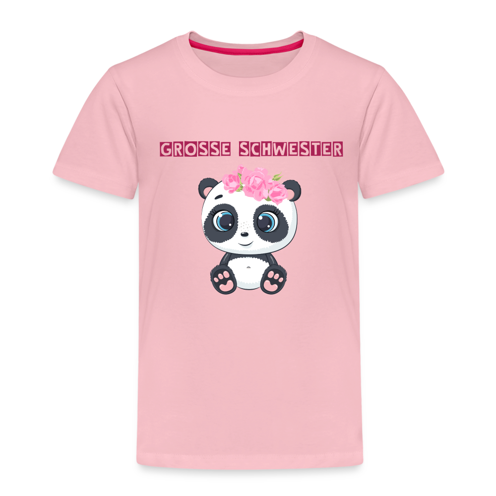 Kinder Premium T-Shirt - Große Schwester Panda - Hellrosa